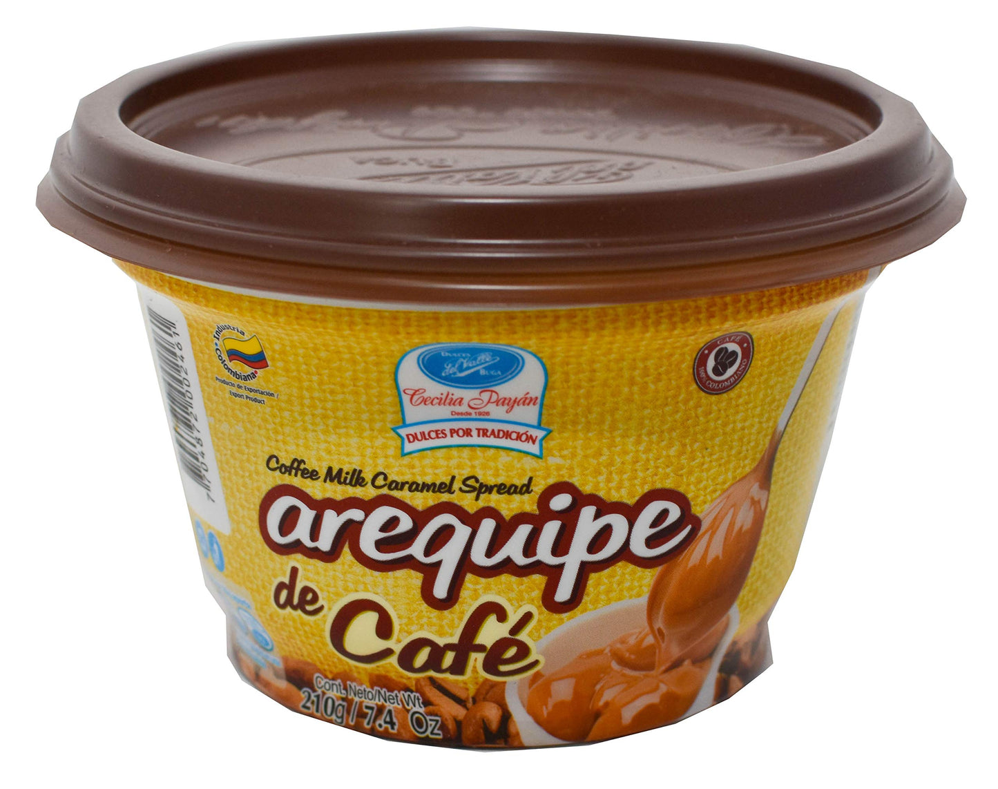 DULCES DEL VALLE AREQUIPE DE CAFE /CARAMEL SPREAD MILK COFFEE X 7.4oz