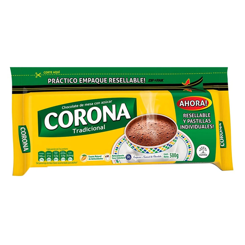 CHOCOLATE CORONA 500 GM TRADICIONAL