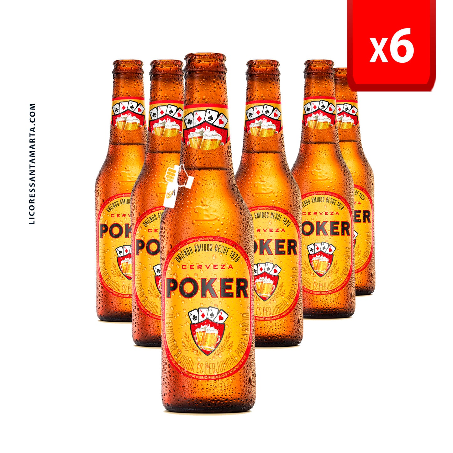 Cerveza Poker Vidrio 330ML SIX PACK
